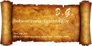 Debreczeny Gusztáv névjegykártya