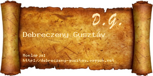 Debreczeny Gusztáv névjegykártya