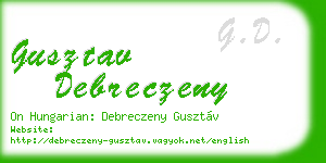 gusztav debreczeny business card